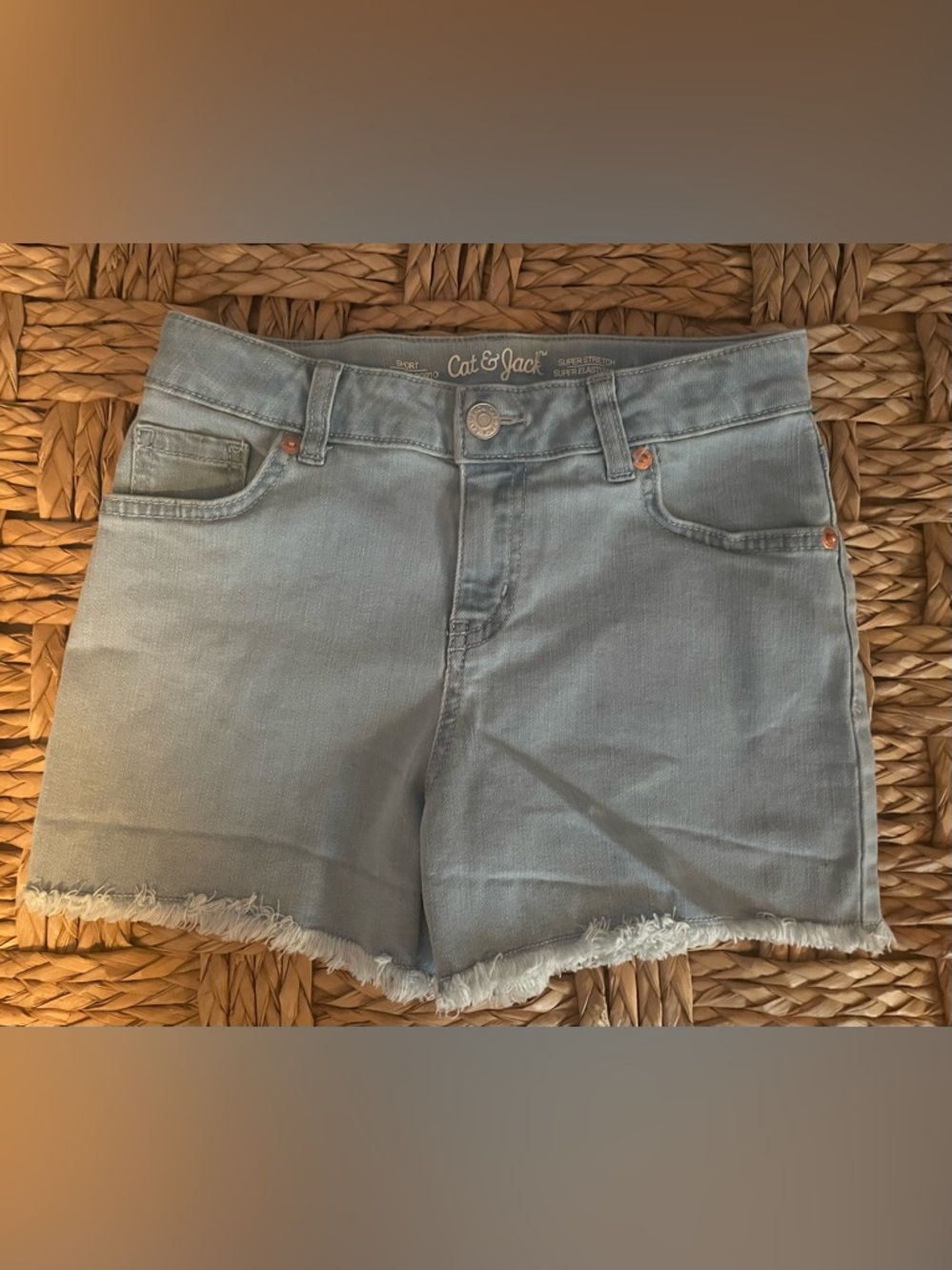Girl’s Cat & Jack Light Blue Denim Frayed Hem  Shorts